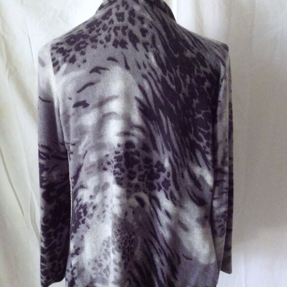Cashmere Sweater/ Neiman Marcus / Open Cardigan/ Animal Print - Picture 4 of 5